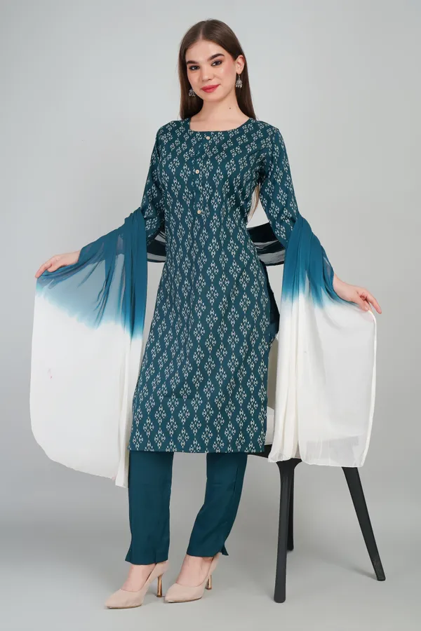 Women_Rayon_Kurta_And_Trouser_With_Dupatta_Set_Elegant_Party_And_Festive_Wear