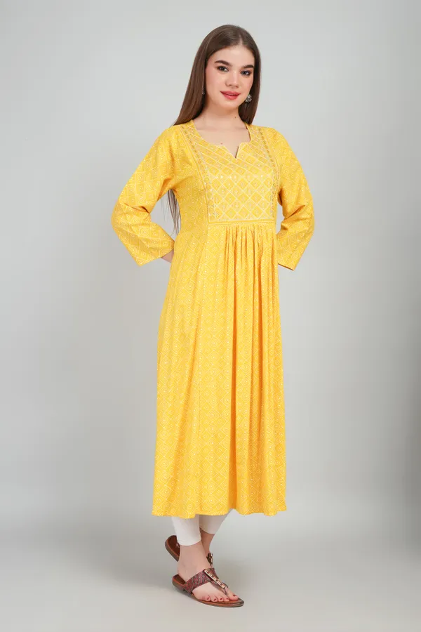 Yellow_Women_Rayon_Kurti_Elegant_Party_And_Festive_Wear