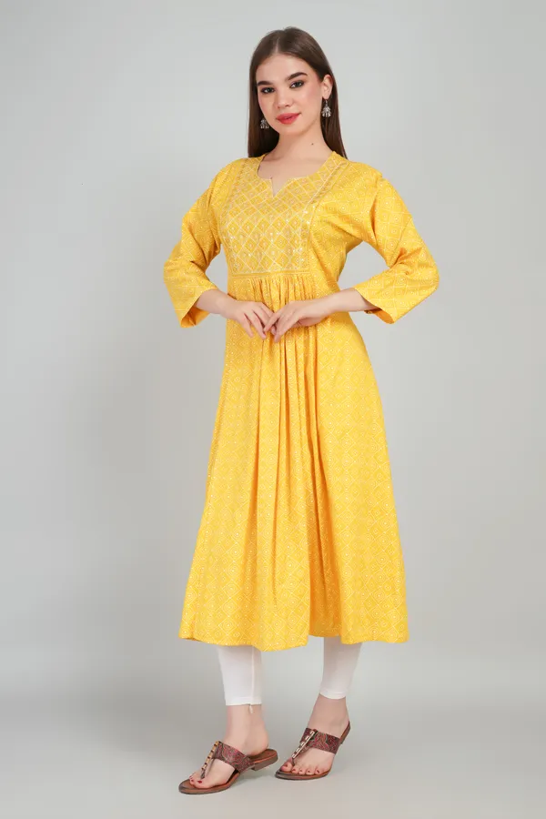 Yellow_Women_Rayon_Kurti_Elegant_Party_And_Festive_Wear