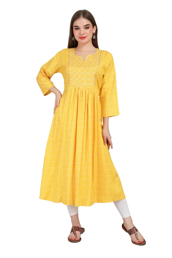 Yellow_Women_Rayon_Kurti_Elegant_Party_And_Festive_Wear