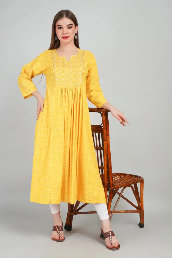 Yellow_Women_Rayon_Kurti_Elegant_Party_And_Festive_Wear