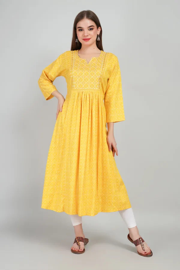 Yellow_Women_Rayon_Kurti_Elegant_Party_And_Festive_Wear