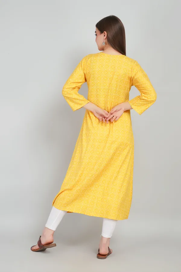 Yellow_Women_Rayon_Kurti_Elegant_Party_And_Festive_Wear