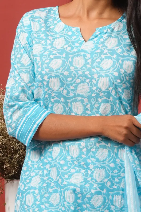 Women_Cotton_Kurta_And_Trouser_With_Dupatta_Set_Elegant_Party_And_Festive_Wear_For_Women
