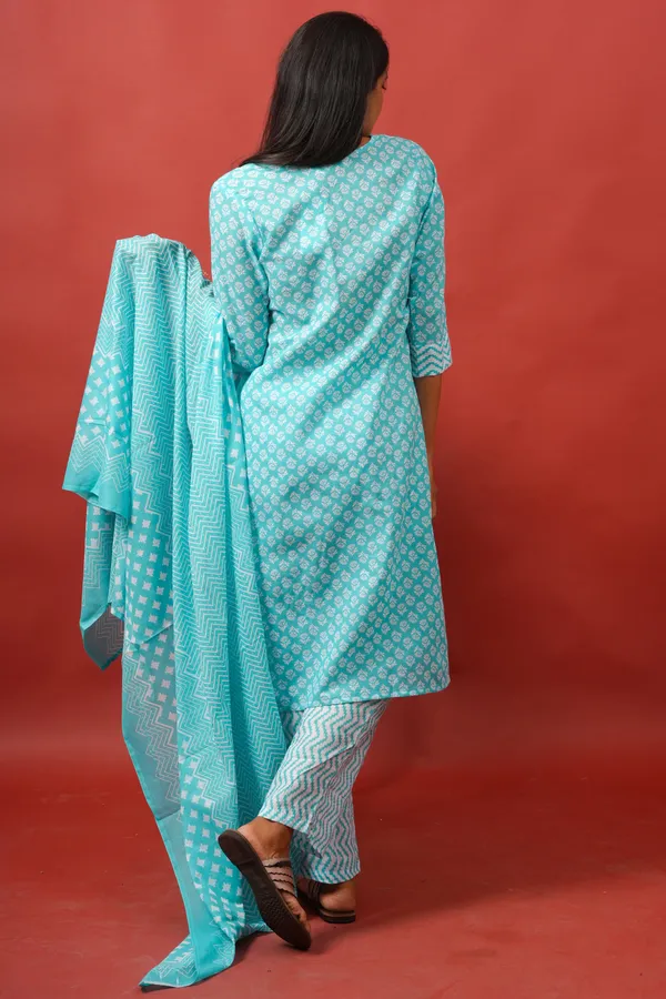 Women_Cotton_Kurta_And_Trouser_With_Dupatta_Set_Elegant_Party_And_Festive_Wear_For_Women