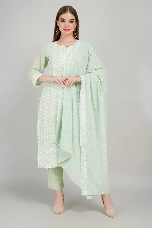Women_Georgette_Kurta_And_Trouser_With_Dupatta_Set_Elegant_Party_And_Festive_Wear