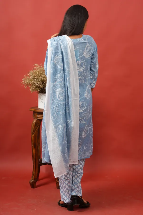 Women_Cotton_Kurta_And_Trouser_With_Dupatta_Set_Elegant_Party_And_Festive_Wear_For_Women
