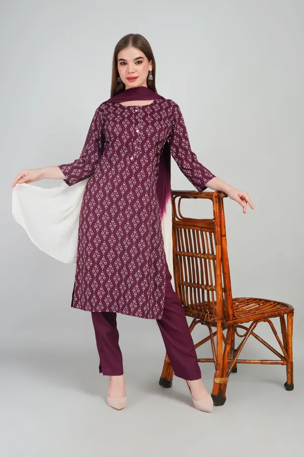 Women_Rayon_Kurta_And_Trouser_With_Dupatta_Set_Elegant_Party_And_Festive_Wear