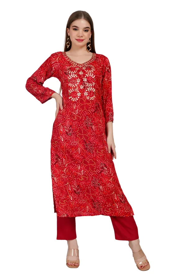 Women_Rayon_Kurta_And_Trouser_With_Dupatta_Set_Elegant_Party_And_Festive_Wear