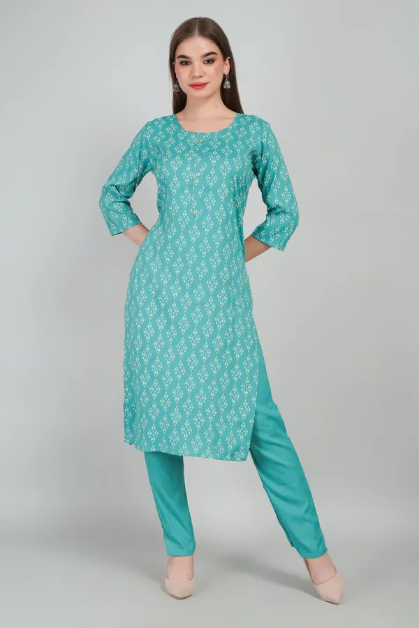 Women_Rayon_Kurta_And_Trouser_With_Dupatta_Set_Elegant_Party_And_Festive_Wear