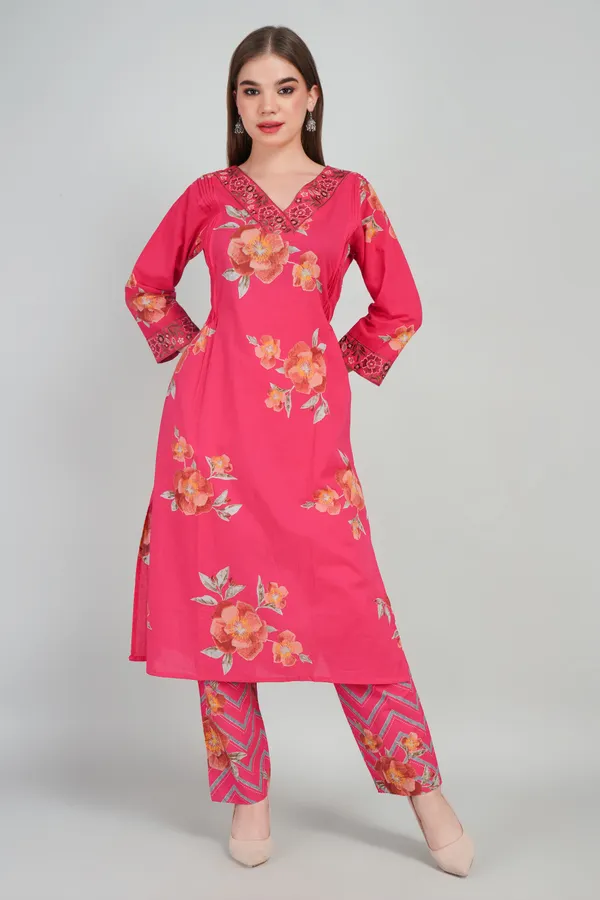 Women_Cotton_Kurta_And_Trouser_With_Dupatta_Set_Elegant_Party_And_Festive_Wear