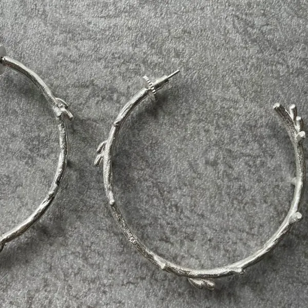 Premium_And_Fancy_Design_Brass_Branch_Earring_Silver