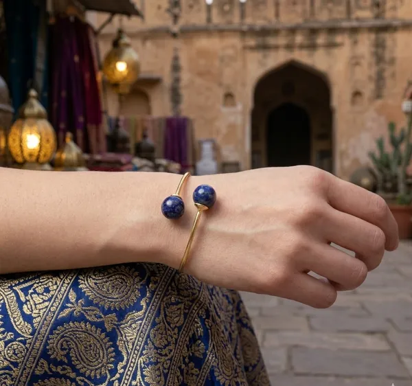 Premium_And_Fancy_Design_Brass_Endless_Bracelet_Navy_Blue