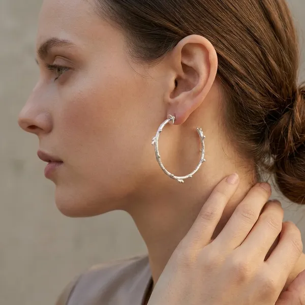 Premium_And_Fancy_Design_Brass_Branch_Earring_Silver