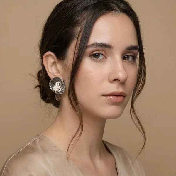 Premium_And_Fancy_Design_Brass_Wheel_Earring_Grey