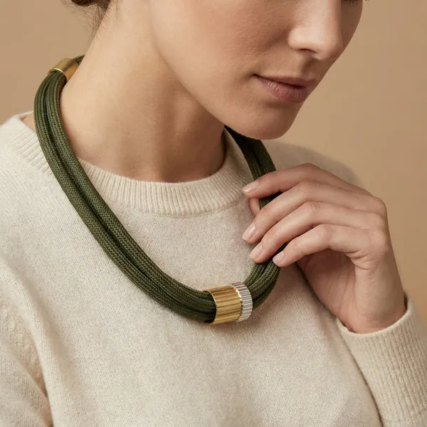 Premium_And_Fancy_Design_Brass_Impression_Necklace_Dark_Green