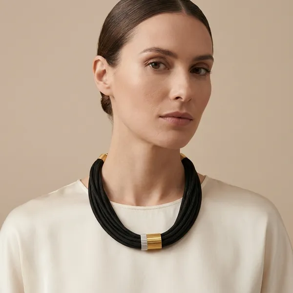Premium_And_Fancy_Design_Brass_Impression_Necklace_Black