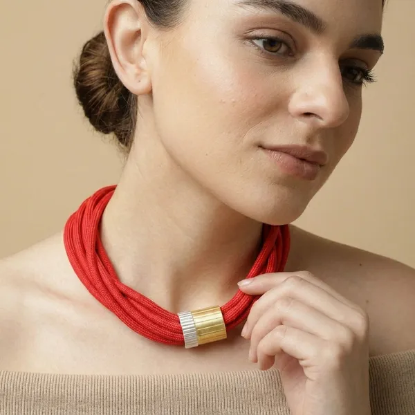 Premium_And_Fancy_Design_Brass_Impression_Necklace_Red