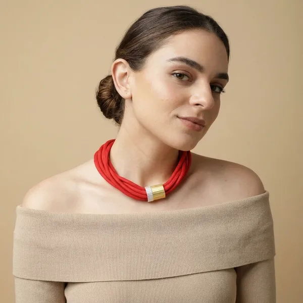 Premium_And_Fancy_Design_Brass_Impression_Necklace_Red