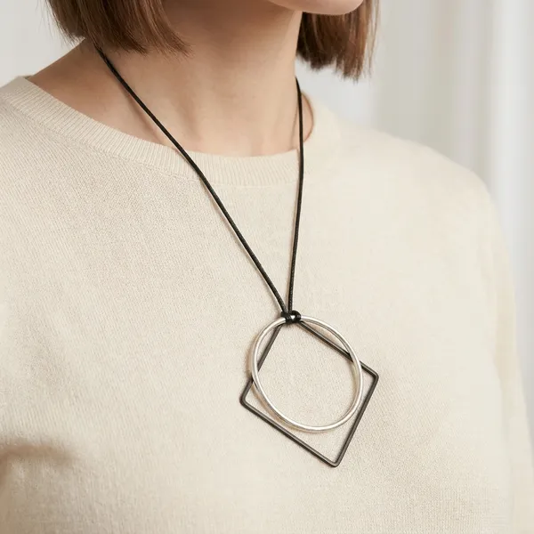 Premium_And_Fancy_Design_Brass_Squircle_Necklace_Grey