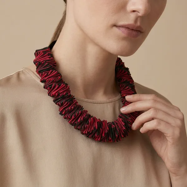 Premium_And_Fancy_Design_Brass_Thread_Necklace_Red_And_Black