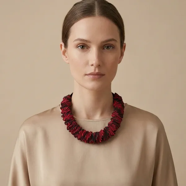 Premium_And_Fancy_Design_Brass_Thread_Necklace_Red_And_Black