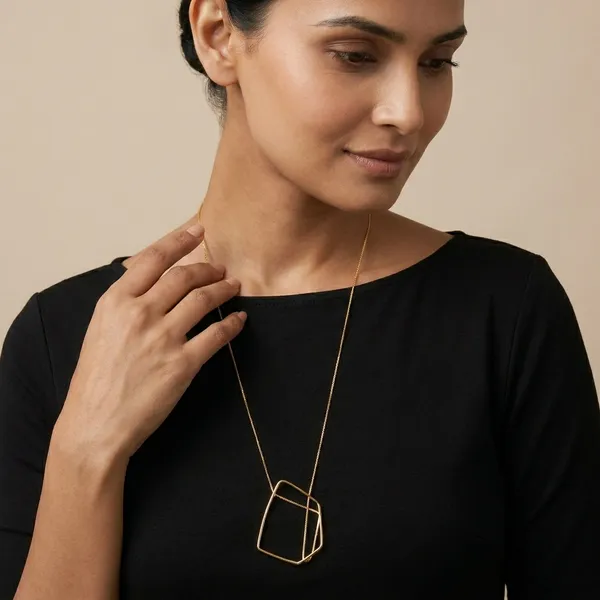 Premium_And_Fancy_Design_Brass_Pentagon_Necklace_Gold