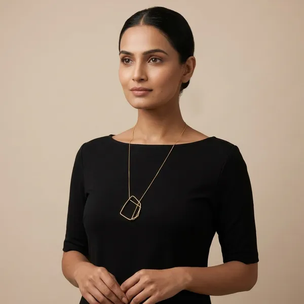 Premium_And_Fancy_Design_Brass_Pentagon_Necklace_Gold