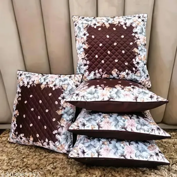 Brown_Ultra_Soft_Holland_Velvet_Rose_Printed_Cushion_Cover_Pack_Of_5