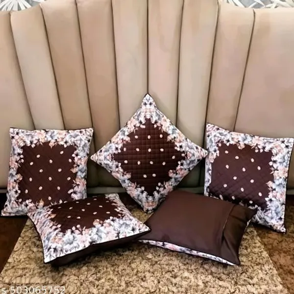 Brown_Ultra_Soft_Holland_Velvet_Rose_Printed_Cushion_Cover_Pack_Of_5