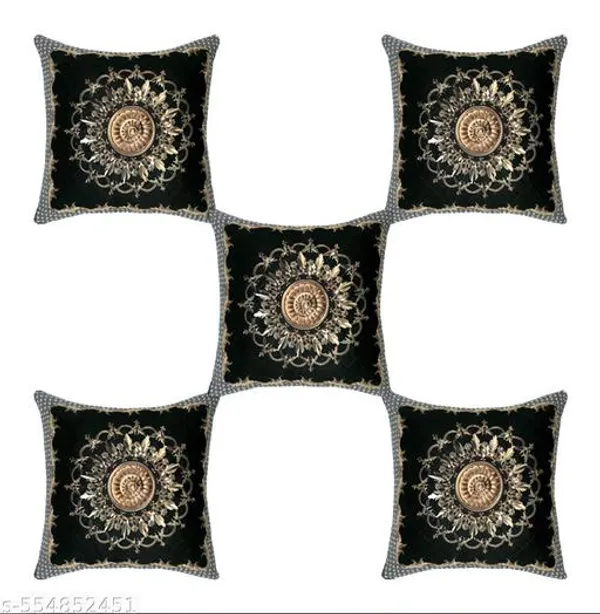 Black_Ultra_Soft_Holland_Velvet_Rose_Printed_Cushion_Cover_Pack_Of_5
