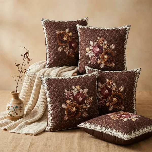 Brown_Ultra_Soft_Holland_Velvet_Rose_Printed_Cushion_Cover_Pack_Of_5