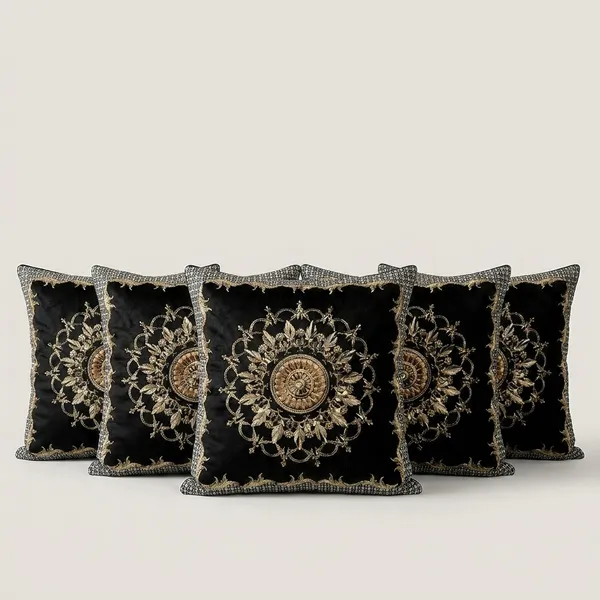 Black_Ultra_Soft_Holland_Velvet_Rose_Printed_Cushion_Cover_Pack_Of_5