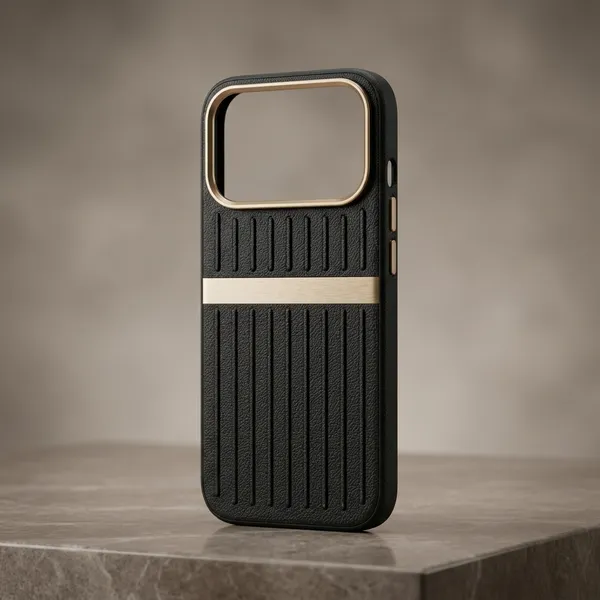 Black_Tpu_Textured_Mobile_Back_Cover_With_Kickstand_Gold_Camera_Bezel_iPhone_17_Pro_&_Pro_Max