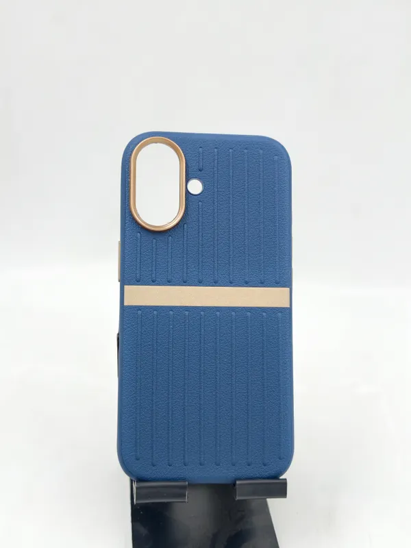 Blue_Silicone_Ribbed_Mobile_Back_Cover_With_Gold_Accent_Stripe_IPhone_16_&_17