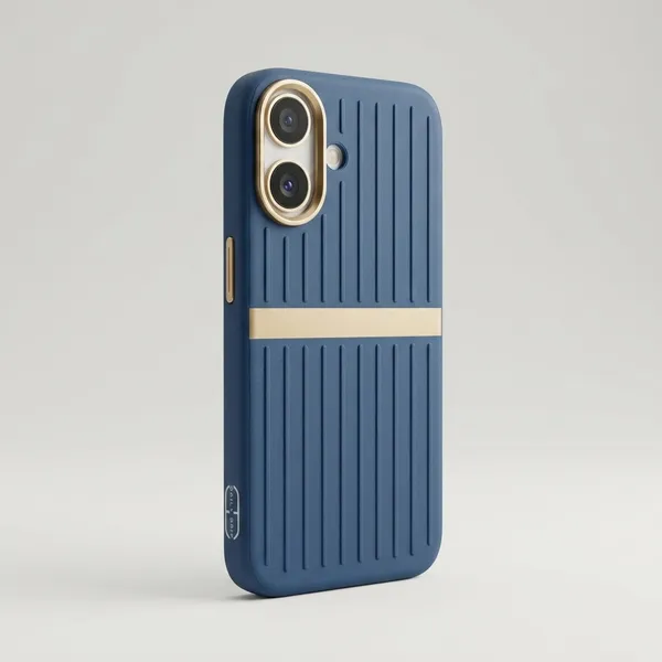 Blue_Silicone_Ribbed_Mobile_Back_Cover_With_Gold_Accent_Stripe_IPhone_16_&_17