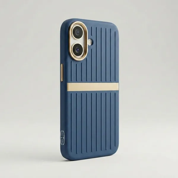 Blue_Silicone_Ribbed_Mobile_Back_Cover_With_Gold_Accent_Stripe_IPhone_16_&_17
