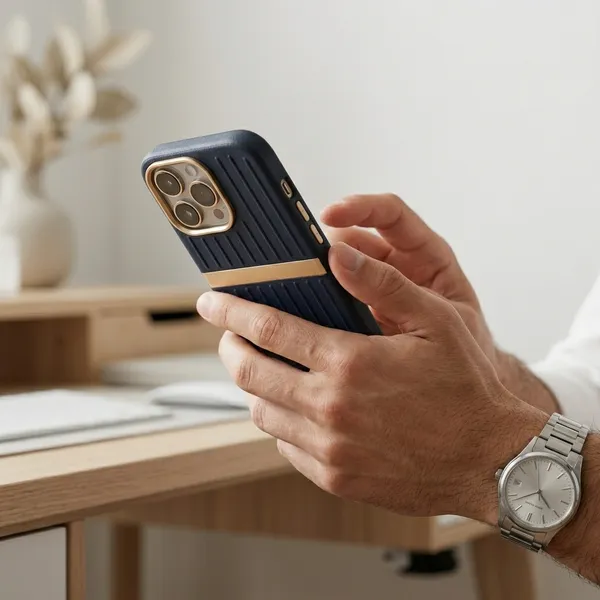 Black_Tpu_Textured_Mobile_Back_Cover_Stand_&_Gold_Strip_iPhone_16__Pro_Max
