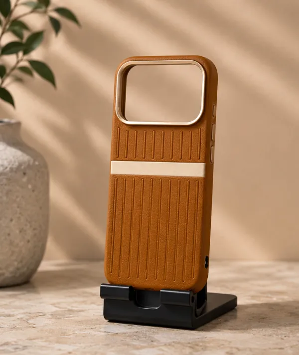 Brown_Pu_Leather_Mobile_Back_Cover_Adjustable_Stand_Iphone_17_Pro