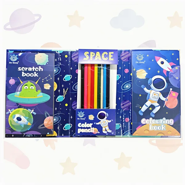 Space_Theme_Colouring_Book_Set_With_Scratch_Art_Pad,_Colour_Pencils_And_Wooden_Stick_Pack_2