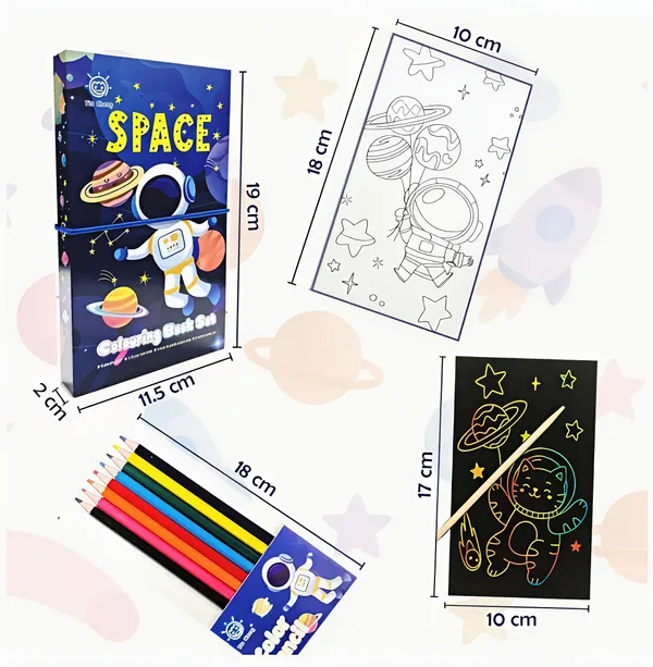 Space_Theme_Colouring_Book_Set_With_Scratch_Art_Pad,_Colour_Pencils_And_Wooden_Stick_Pack_2