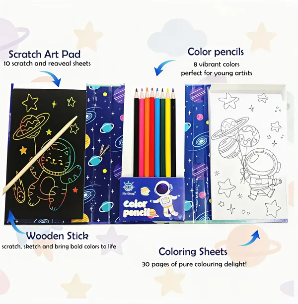 Space_Theme_Colouring_Book_Set_With_Scratch_Art_Pad,_Colour_Pencils_And_Wooden_Stick_Pack_2