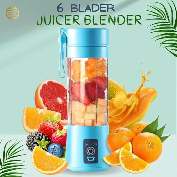 Portable_Usb_Rechargeable_Blender_Juice_Maker_-_380Ml_Personal_Smoothie_Blender_With_Carry_Handle_(Blue)