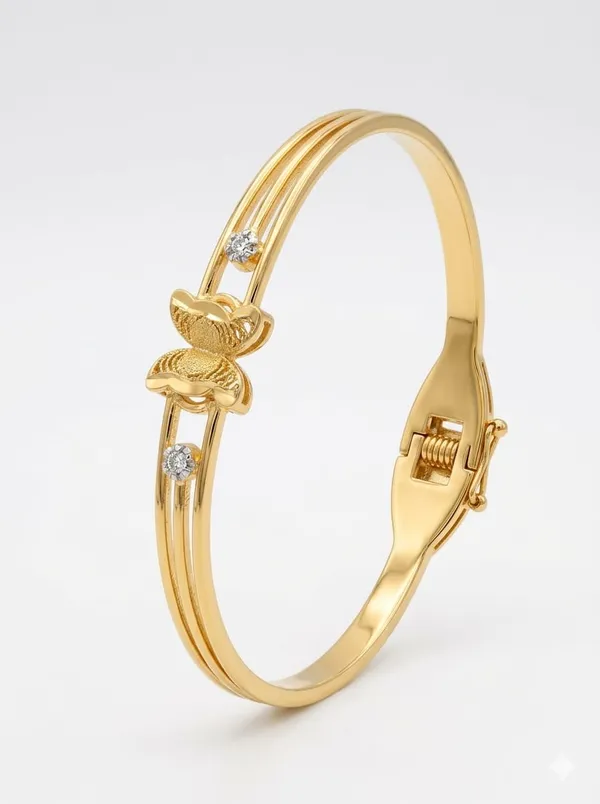 Golden_Butterfly_Charm_Bracelet_For_Women_-_Elegant_Gold-Toned_Bangle_With_Crystal_Accents