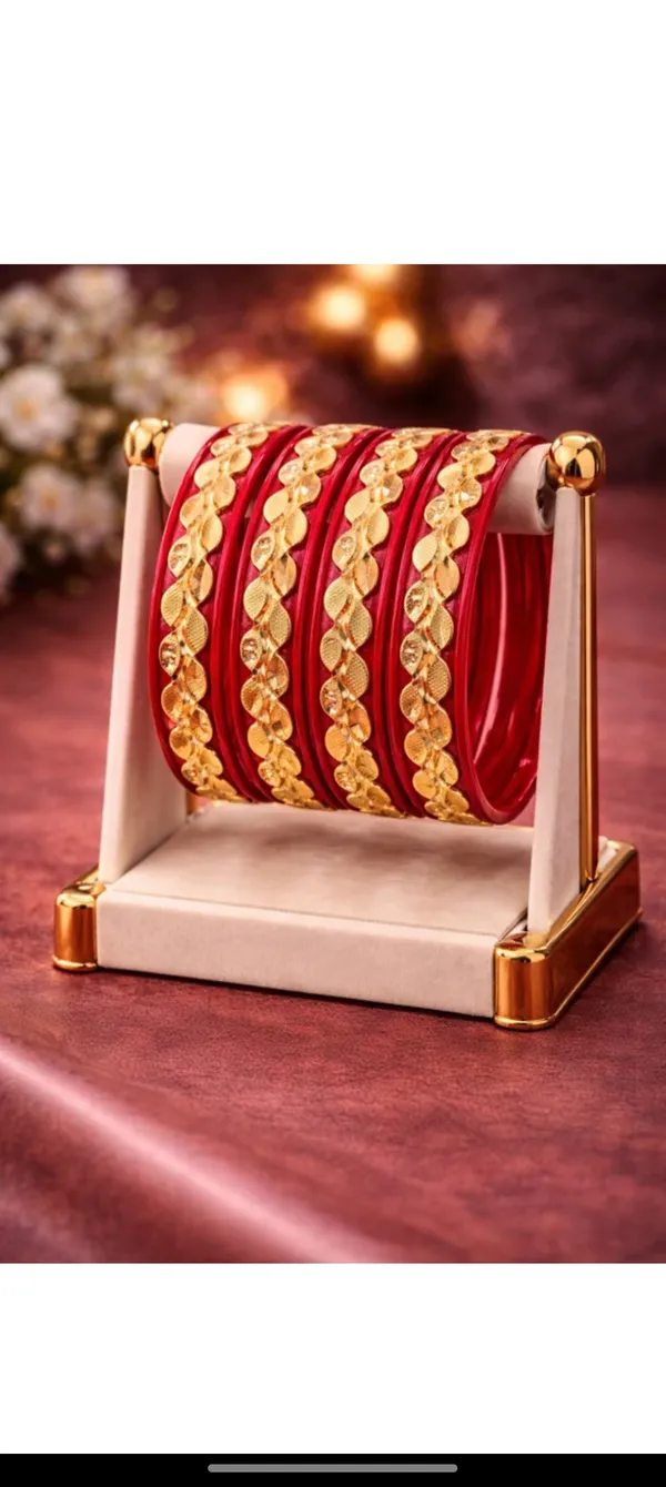 Traditional_Red_Bangles_Set_With_Golden_Embellishments_-_Set_Of_4
