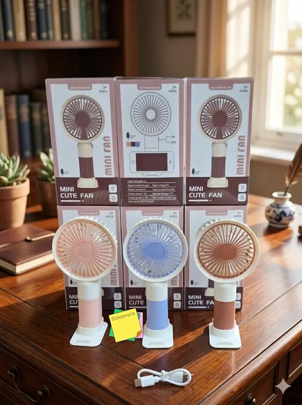 Mini_Cute_Rechargeable_Handheld_Fan_With_Led_Display_-_Set_Of_3_(Pink,_Blue,_Brown)