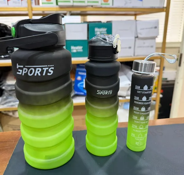 Collapsible_Sports_Water_Bottle_Set_-_3_Pieces_(Black_&_Neon_Green)