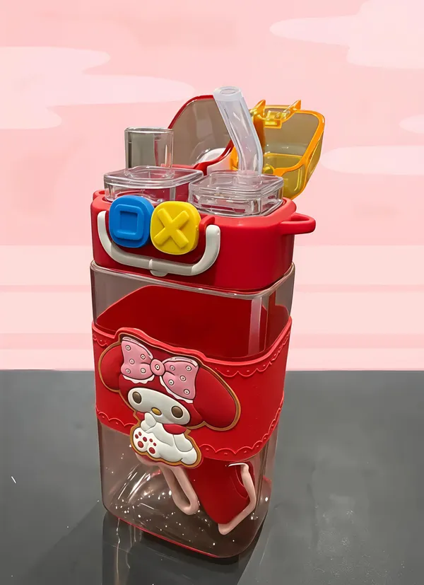 My_Melody_Character_Water_Bottle_With_Straw_And_Dual_Compartment_Lid