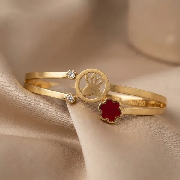 Gold-Toned_Lotus_Charm_Bangle_With_Ruby_Stone