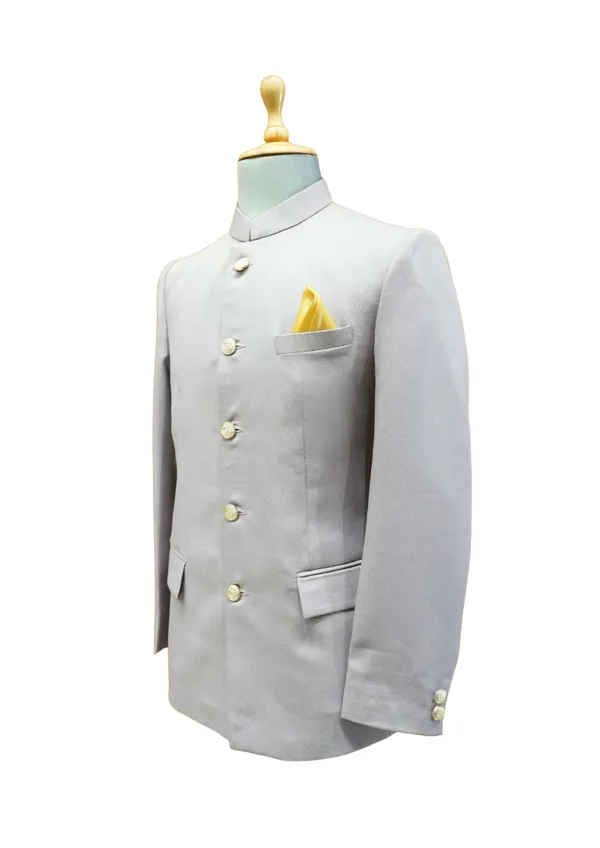 Grey_Bandhgala_coat_With_black_Pocket_Square_For_Men